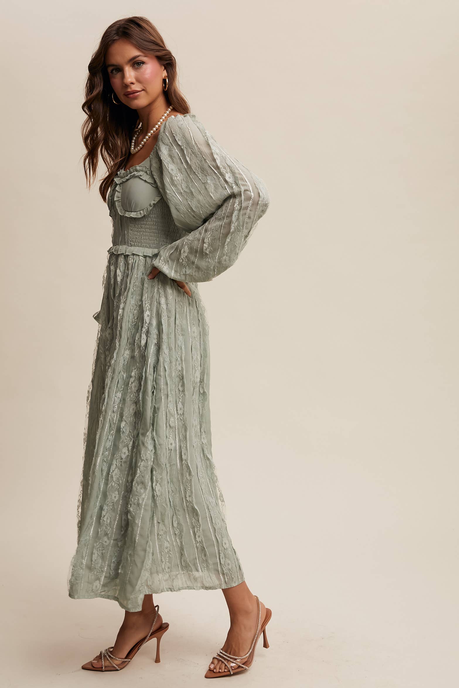 Listicle - Wholesale Dress - Women's - Romantic Lace Midi Dress36