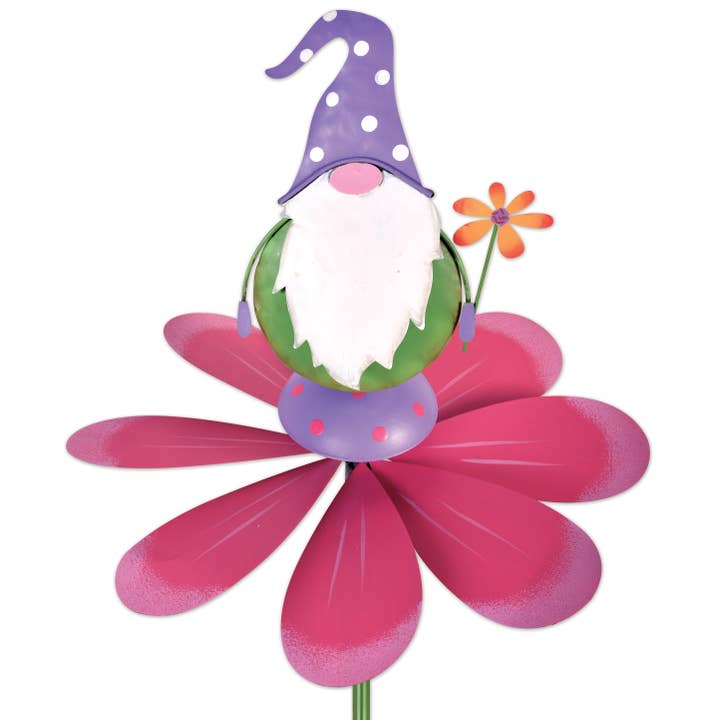 Sunset Vista Designs - Vendita all'ingrosso Gnomi da giardino - Spinner a forma di gnomo con cappello viola2