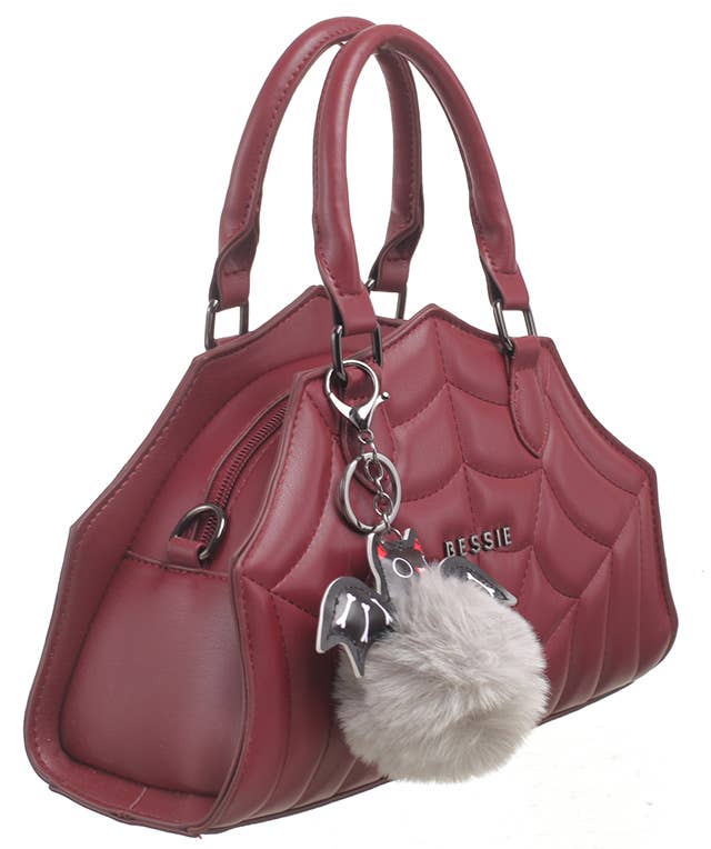 Bessie London - Vendita all'ingrosso Borsa tote - Donna - BORSA TRAPUNTATA DI HALLOWEEN A RAGNATELA CON CIONDOLO A FORMA DI PIPISTRELLO9