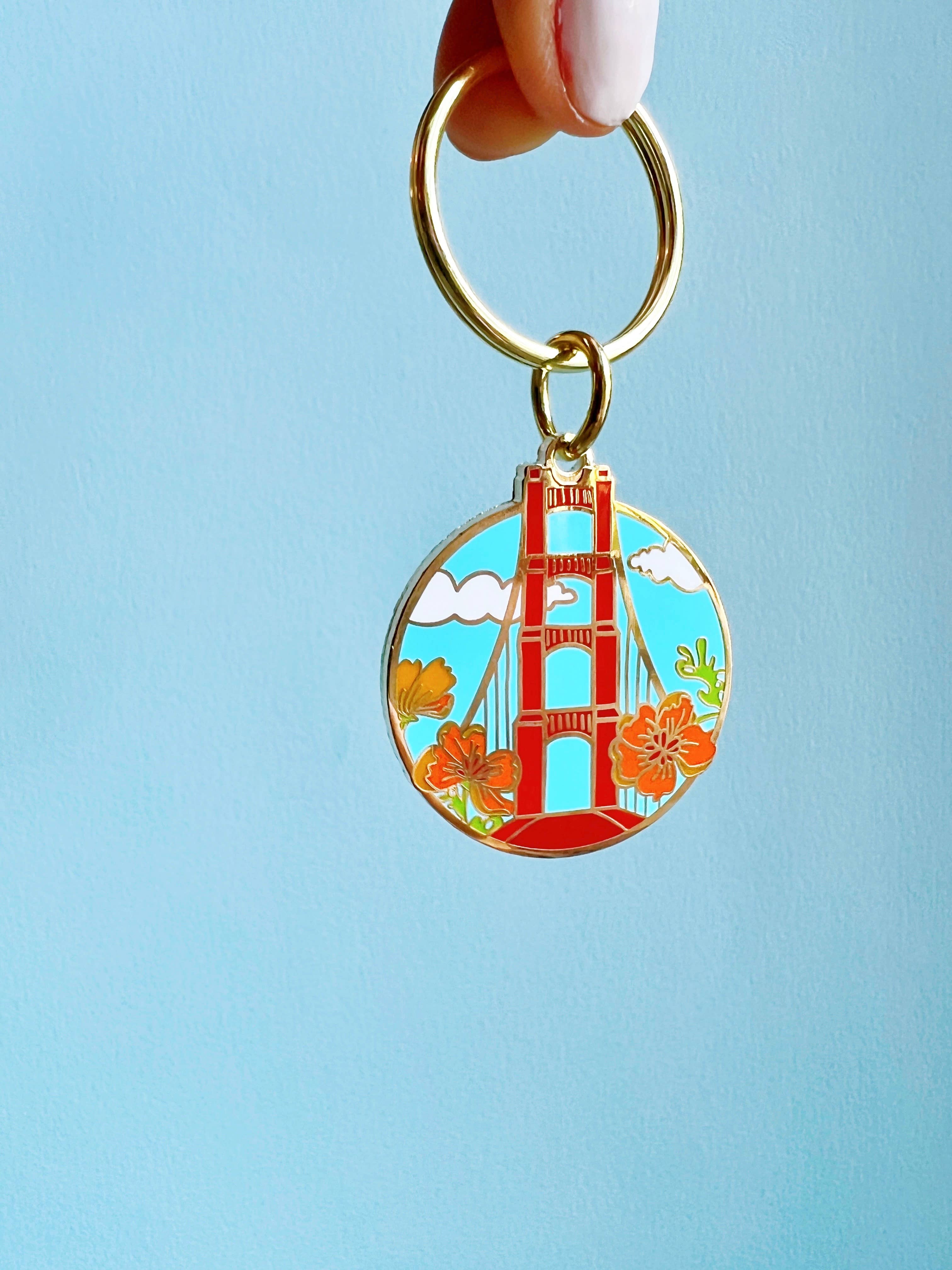 Brenna Daugherty Illustration - Wholesale Keychain - Women's - San Francisco Golden Gate Bridge Enamel Keychain3
