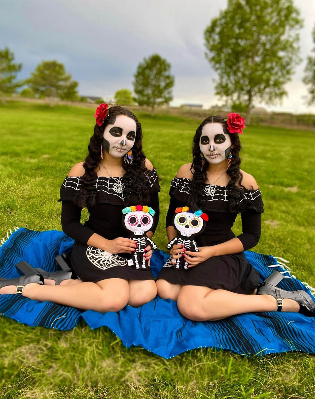 MaterialJill - Wholesale Stuffed/Plush Toy - Kids & Baby - 12" Day of the Dead/Halloween Skeleton Plush - Teal & Yellow3