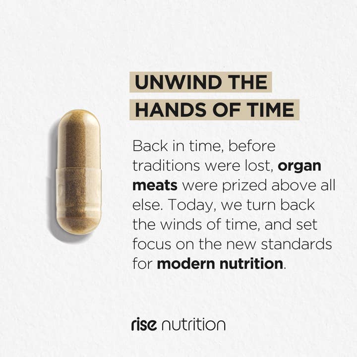 Rise Nutrition - Wholesale Oral Supplement/Vitamin - Grass Fed Beef Liver Capsules - Supports Energy 120 Capsules