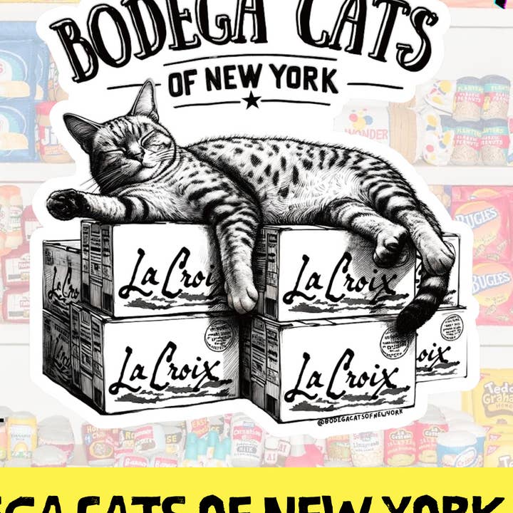 Bodega Cats of New York 3.8" Sticker for wholesale by Bodega Cats of New York