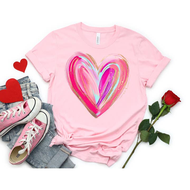 T-shirt Cœur Aquarelle - T-shirt de la Saint-Valentin pour la vente par The Shirt Company