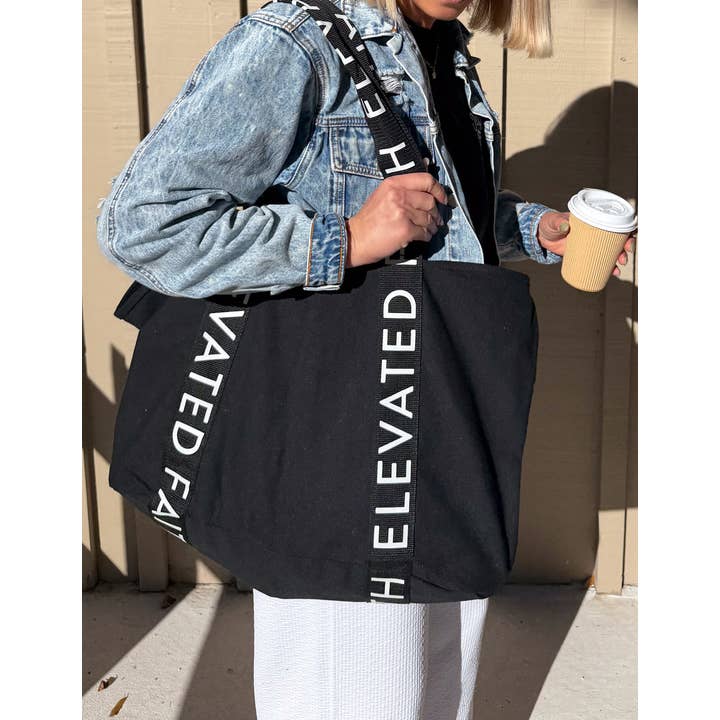 Elevated Faith – Sacola - Mulher por atacado – A Grande Tote Preta Diária
