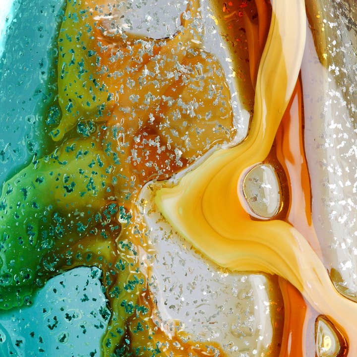 Fresco vase, blue, brown, clear H.25 cm for wholesale on Faire4