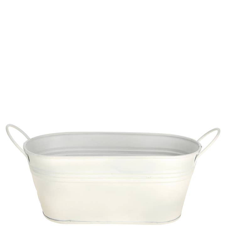 Vosteen - Wholesale Plant Pot - Mito Oval metal bowl, L27, 5cm, W11cm, H11cm, white