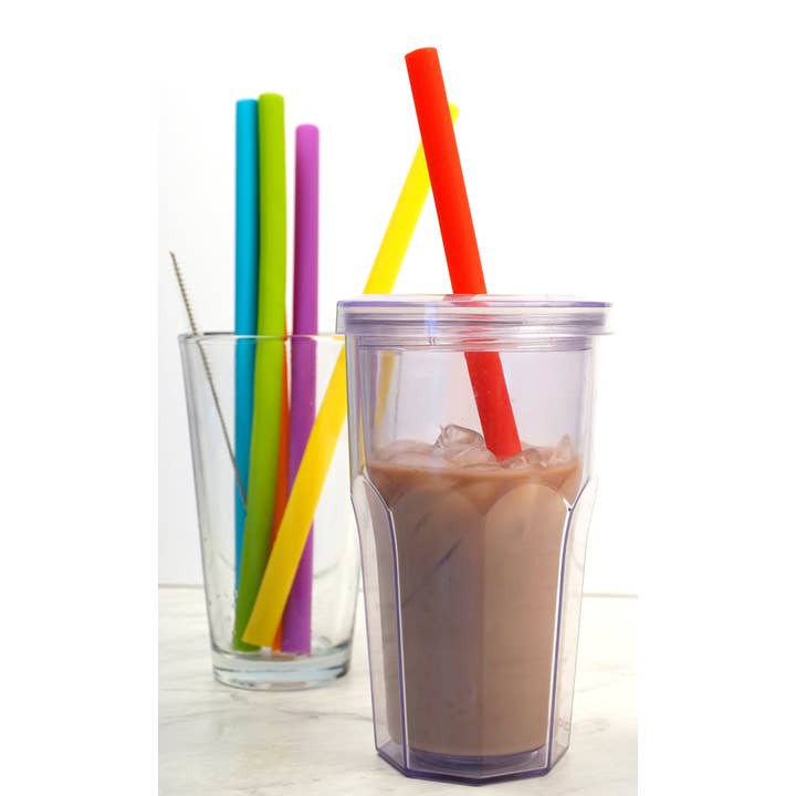 RSVP International - Wholesale Drinking Straw - 10In Silicone Smoothie Straw Set Of 61