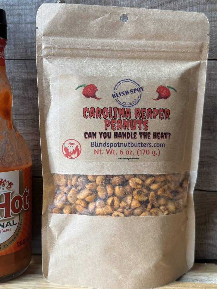 Carolina Reaper Peanuts for wholesale by Blindspot Nutbutters