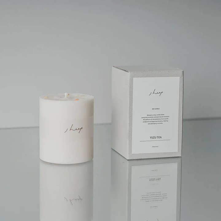 "Japacolle" Japan Collections - Wholesale Pillar Candle - SHEEP SOY CANDLE / YUZU TEA