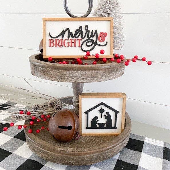 Nail and Hook Laser Cut Home Decor - Wholesale Sign - Christmas Mini Signs9