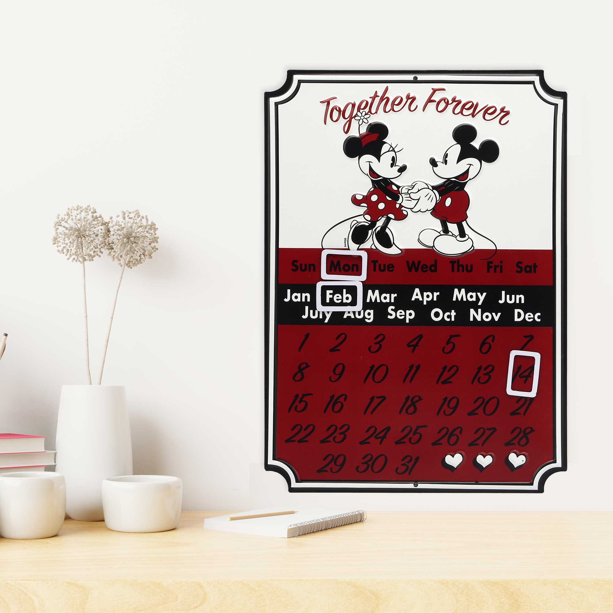 Open Road Brands, LLC - Wholesale Sign - Disney Mickey & Minnie Mouse Calendar Metal Sign3