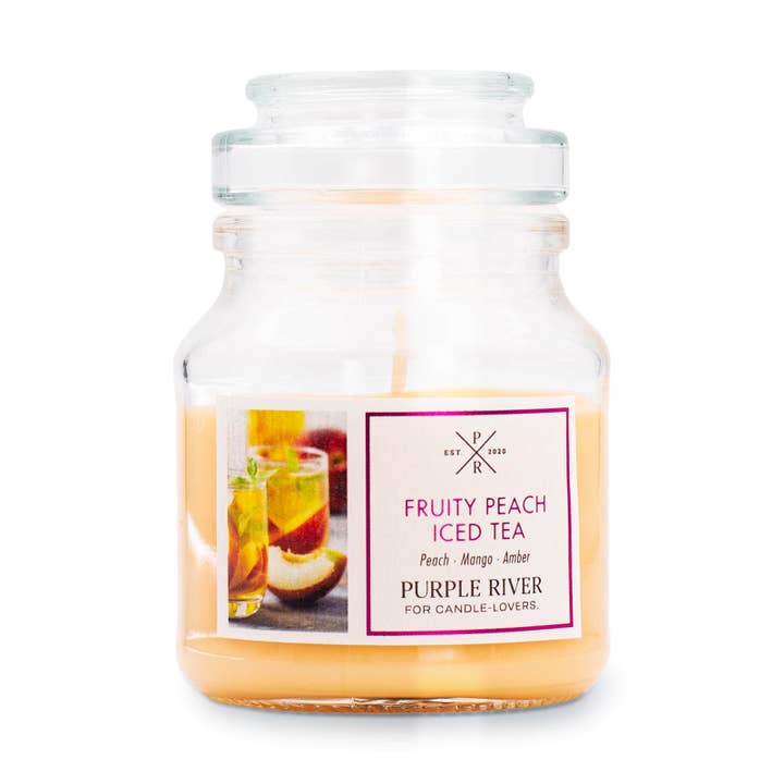 Duftlys Fruity Peach Iced Tea - 113g for engroshandel hos Purple River