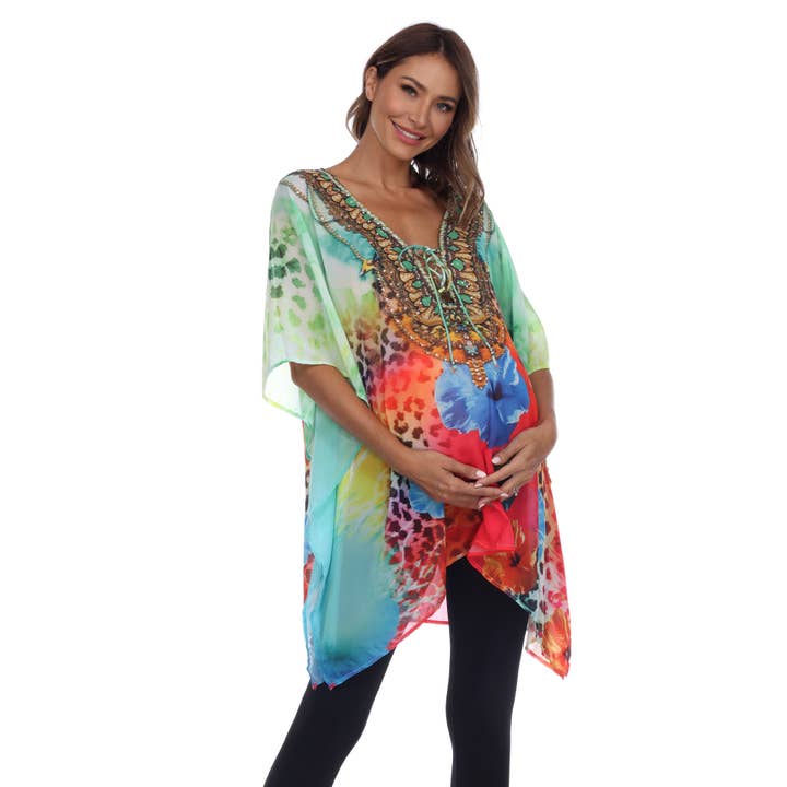 WHITE MARK - Wholesale Top – Maternity - Women's & Plus Size Maternity Short Caftan12