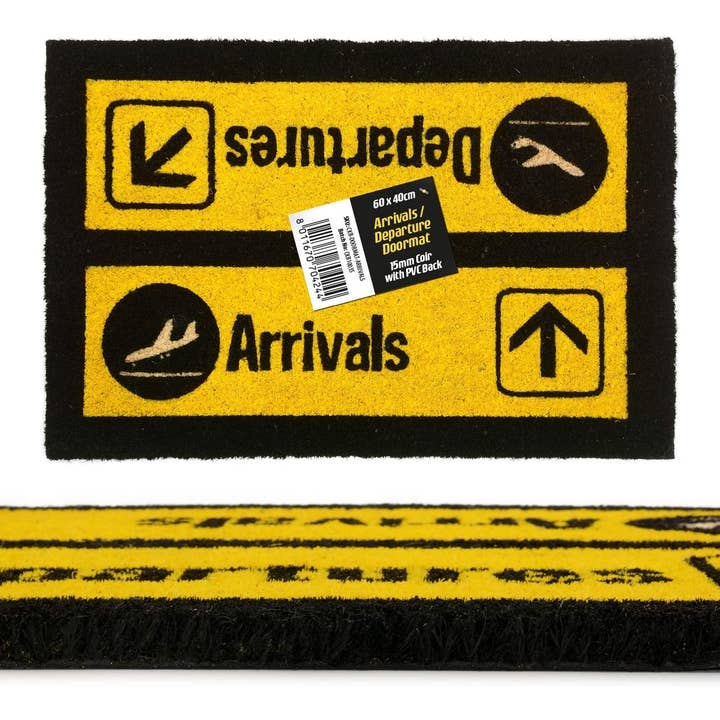 Wholesale Gifts Tomorrow - Wholesale Door Mat - Arrivals And Departures Airport Novelty Doormats Coir3