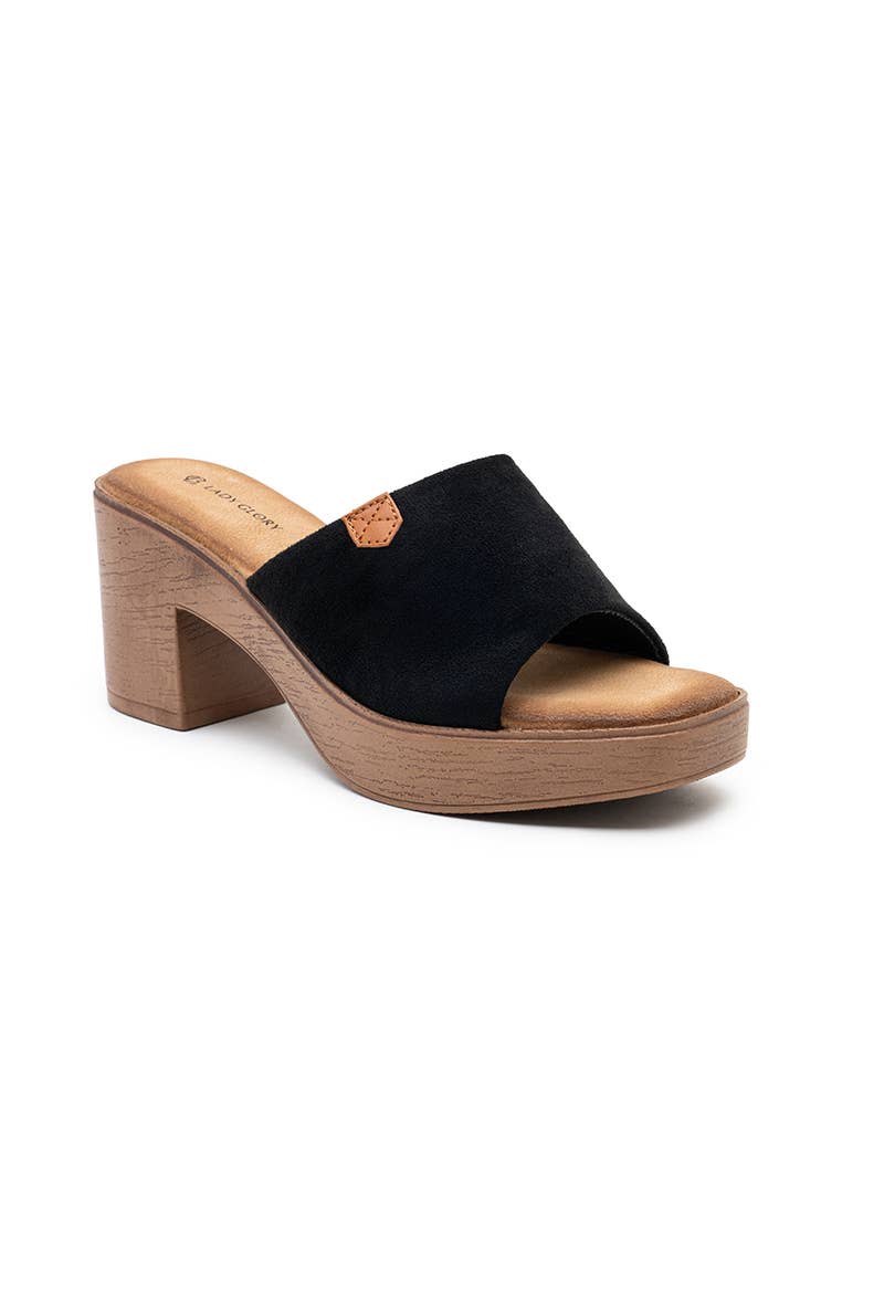 LADY GLORY – wholesale Mules – Women’s – Block-heeled mules with wooden sole0