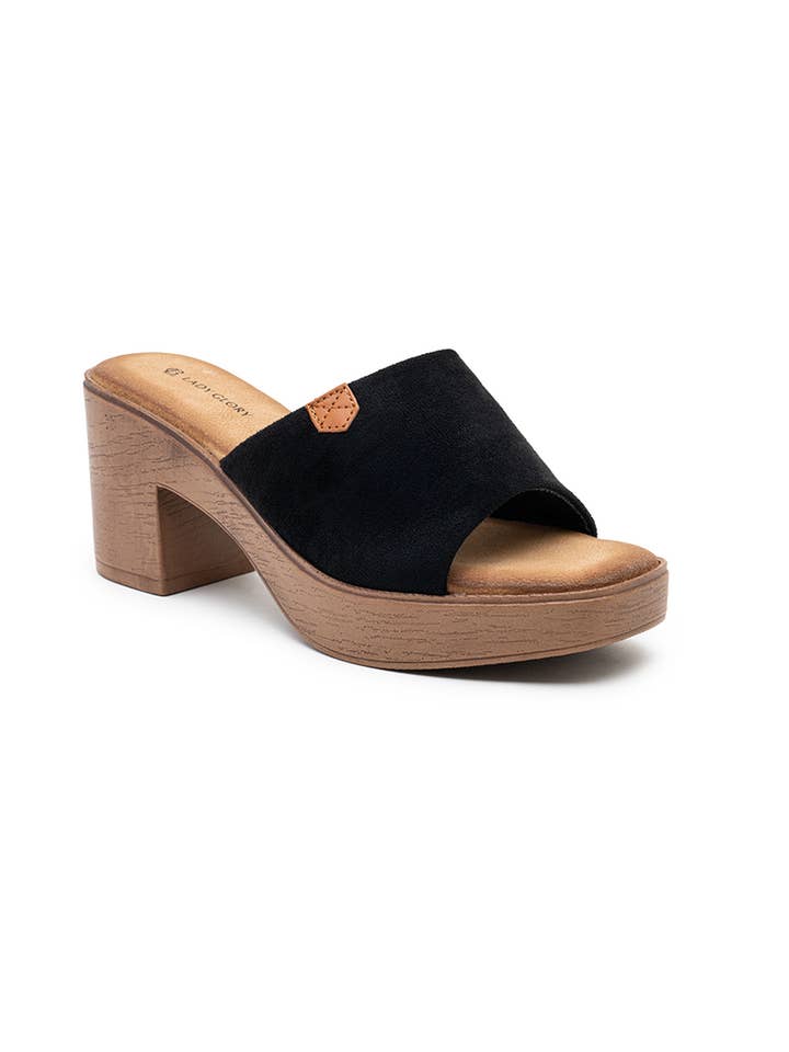 LADY GLORY - Wholesale Mules - Women's - Block-heeled mules with wooden sole