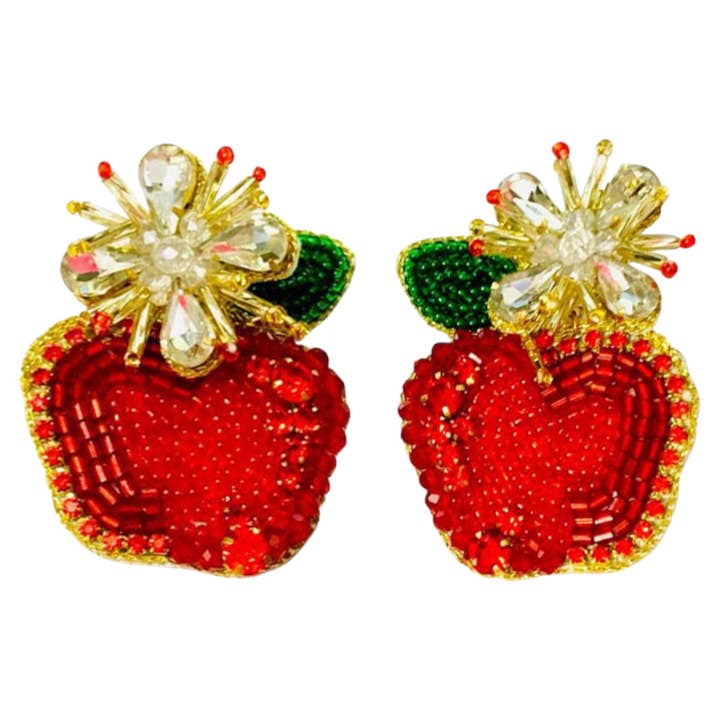 Back to School - Apple Earrings for wholesale by Golden Lily