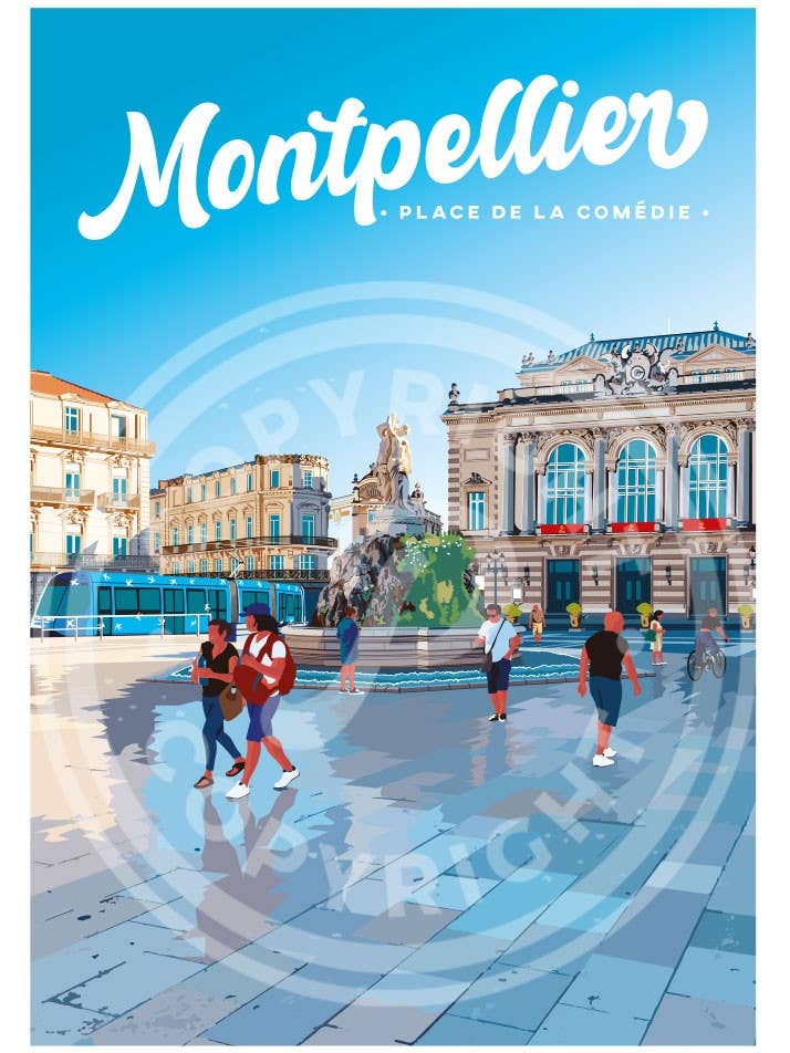 MONTPELLIER BY PLAKAT - 50 X 70 CM for engroshandel hos Printymania