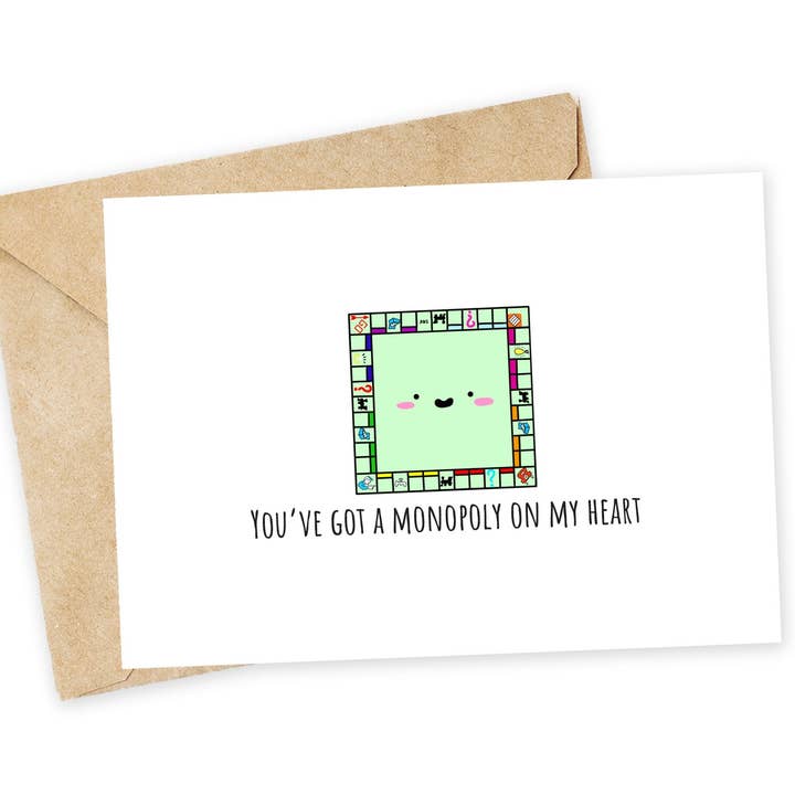 Cartão de Amor Monopoly - Aniversário, Aniversário, Cartão de Felicidade por atacado de Chewy Lemon Studio