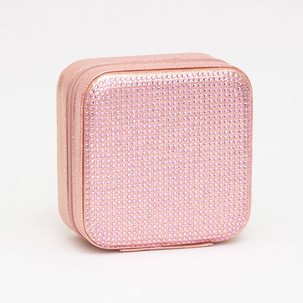 Sensibling Corp. - Wholesale Jewelry Box/Organizer - Bling Studded Square Travel Jewelry Organizer Box
6