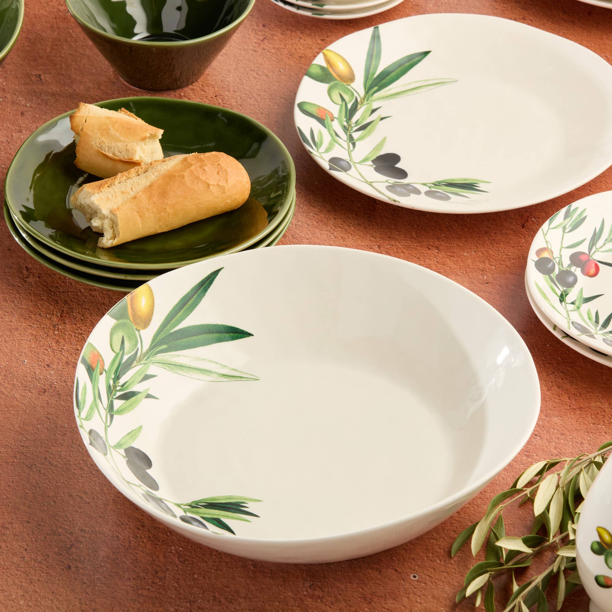 Certified International - Wholesale Serve Bowl - Oliva Pasta Bowl 13in x 3in Pairs with Verde1