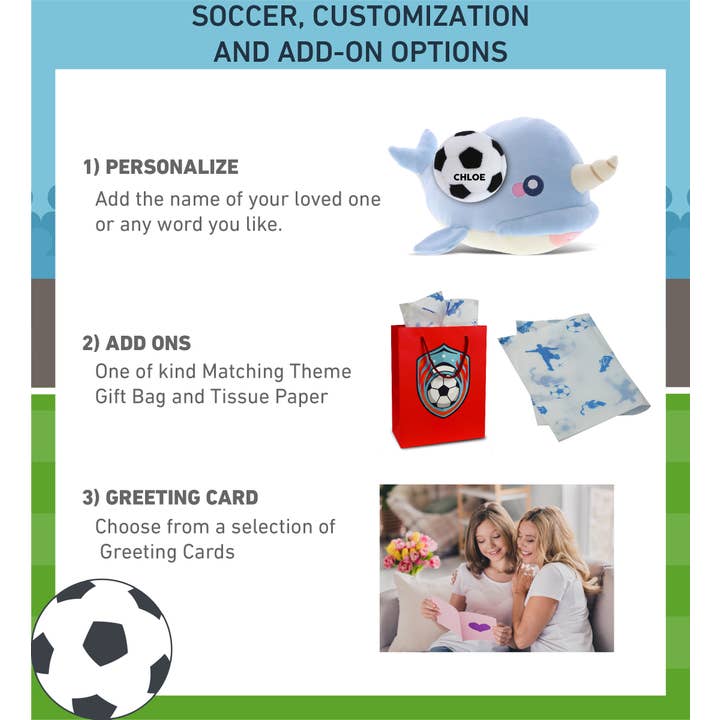 Cota Global - Wholesale Knuffels - Kinderen en baby - Pluche Voetbal - Baby Zacht Pluche - Blauwe Narwal
