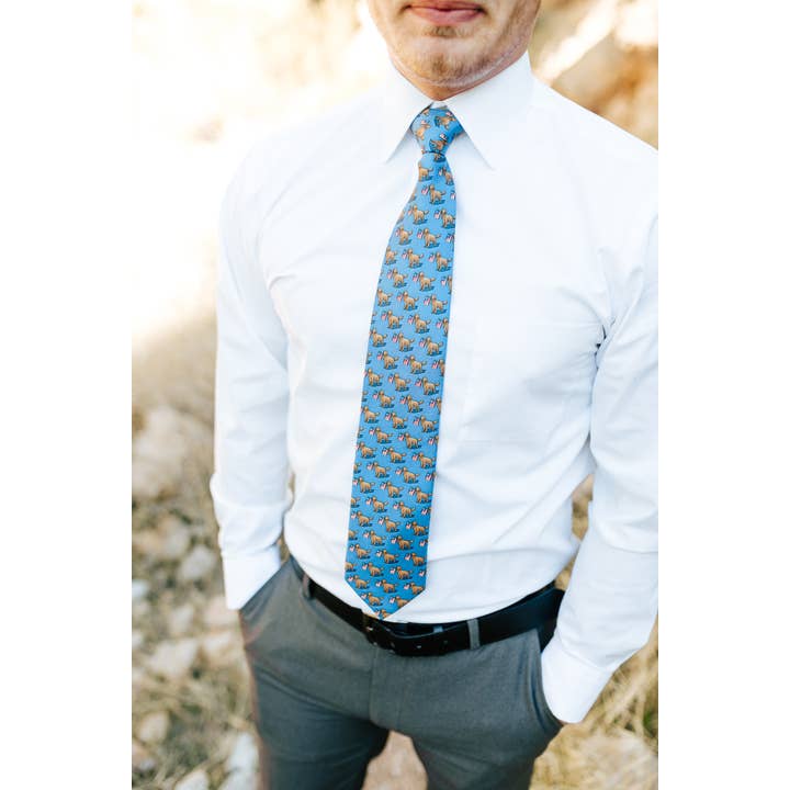 Alynn – wholesale Necktie – Men’s – Democratic Donkeys Tie - Navy Blue Silk1