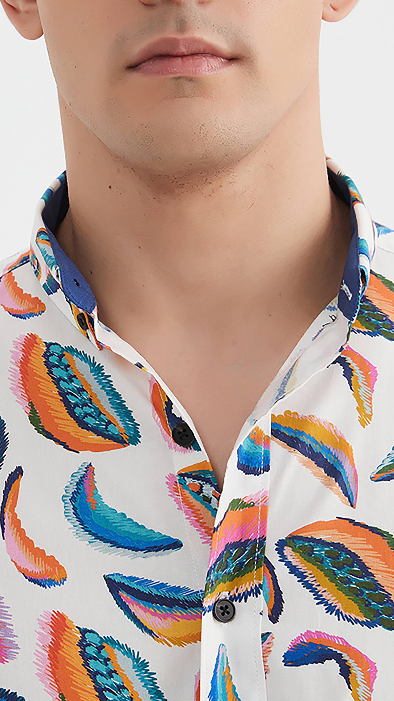 Yves Enzo – wholesale Buttoned-down shirt – Men's – Patterned shirt "PREMIUM" 1