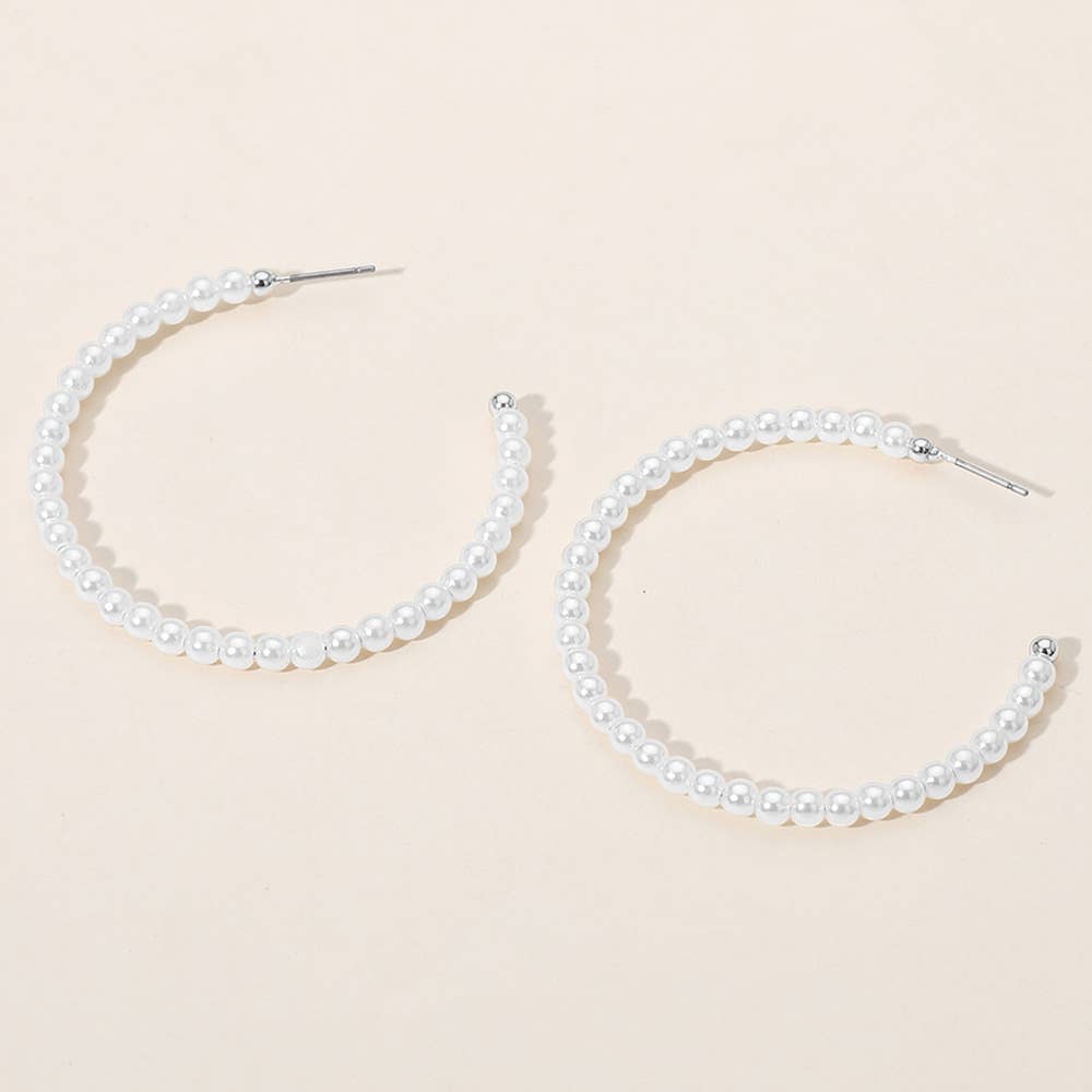 Sensibling Corp. - Wholesale Hoop Earrings - Pearl Hoop Earrings3