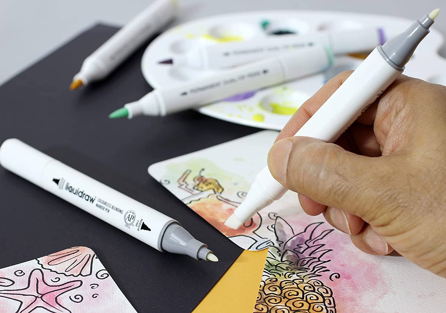 Liquidraw – wholesale Marker – Liquidraw Colourless Blender Marker, Dual Tip Marker, Colourless Blender Pen Alcohol Colorless Blending Graphic Marker For Art, Illustration, Animation, Portrait, Sketching, Drawing, Design4