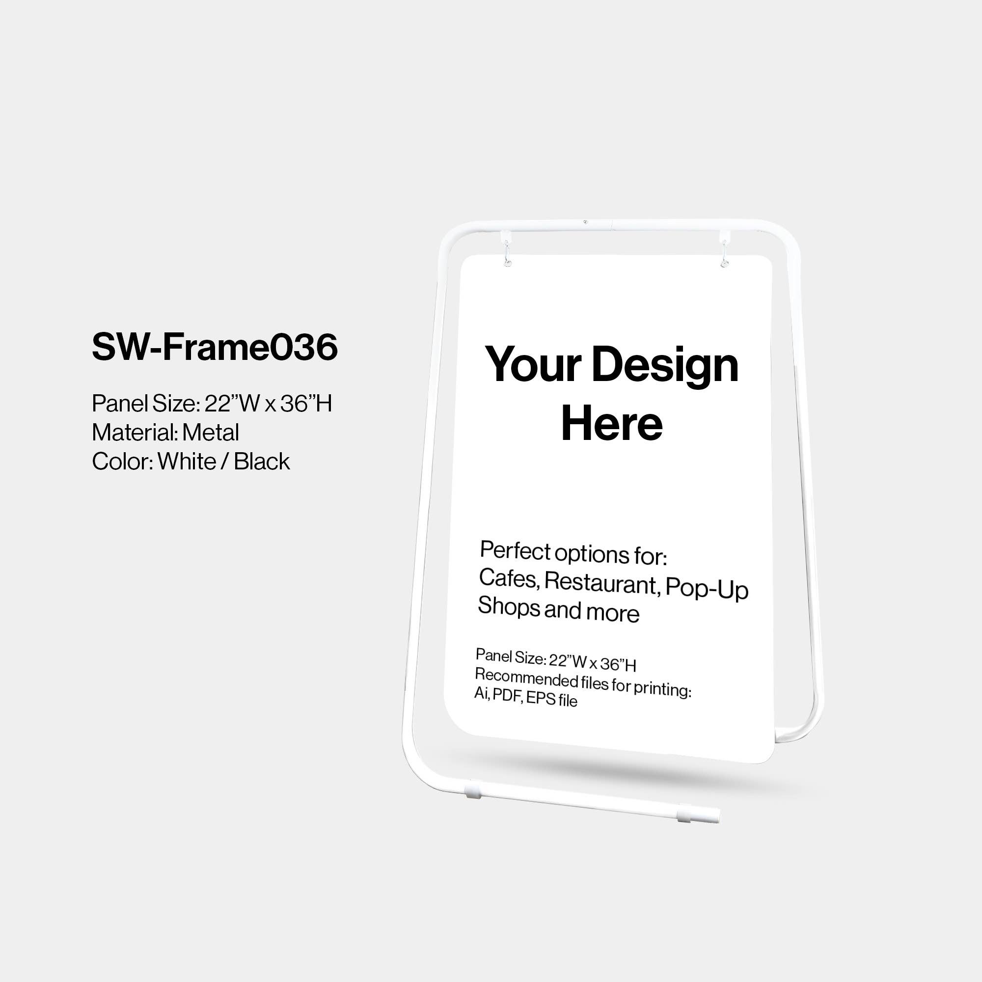 DisplayCanada - Wholesale Outdoor Sign - Swing Board Metal Wire A-Frame - Sidewalk Signboard for Street Advertising - SW-FRAME0369