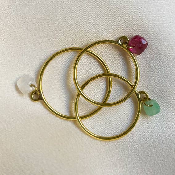 LITTLE RING, gold plated, fine stone (BAGLIT) for wholesale by Sophie Deschamps Bijoux
