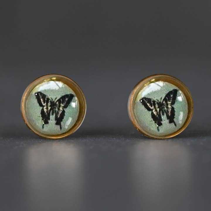 Small Picture Studs (Aqua Butterfly) for wholesale by KBD Studio