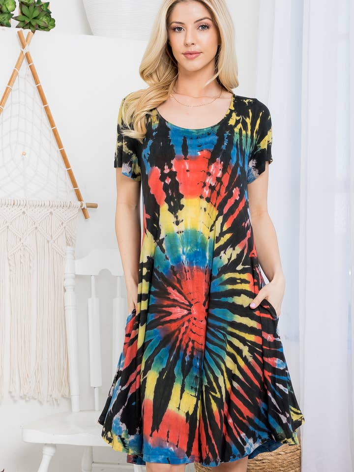 Vestido Túnica Tie-Dye (KT-1320) por atacado de Kathmandu Imports