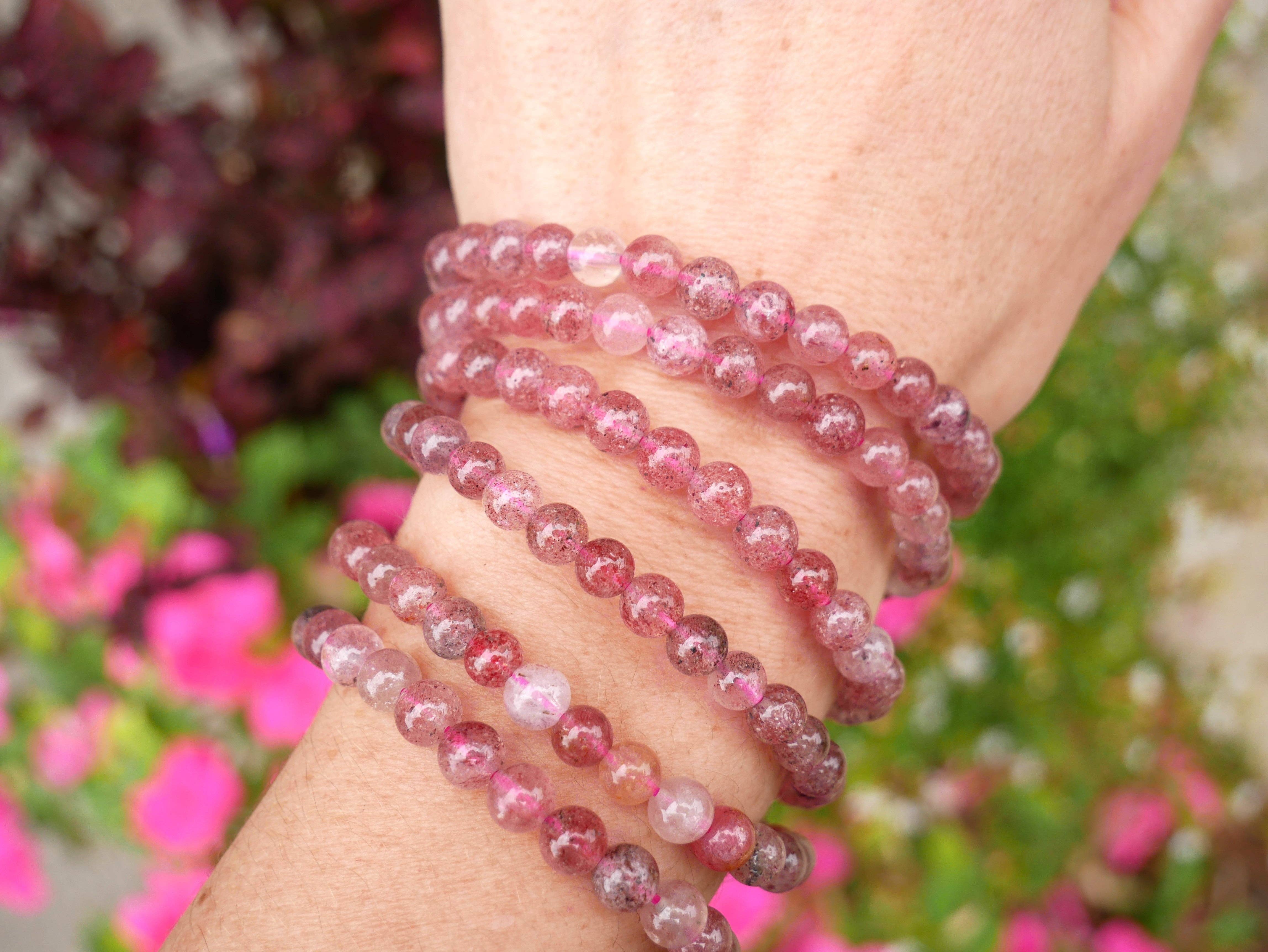 The Healing Sanctuary - Wholesale Beaded Bracelet - Strawberry Quartz Beaded Bracelets 6mm4