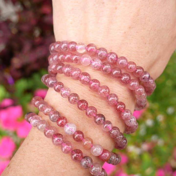 The Healing Sanctuary - Wholesale Beaded Bracelet - Strawberry Quartz Beaded Bracelets 6mm4
