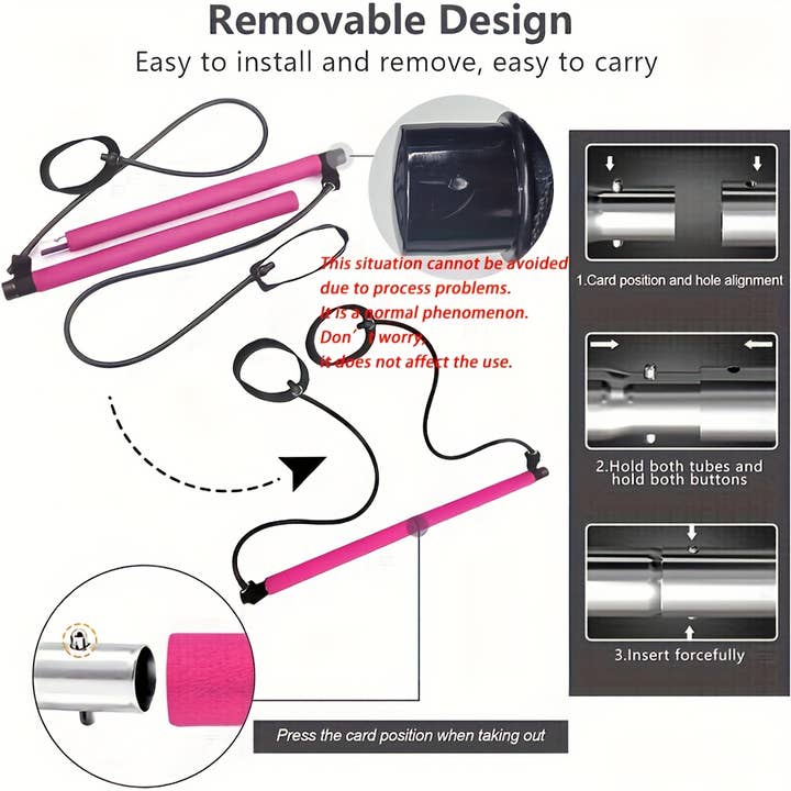 Shop Celino - Wholesale Fitness Equipment - 1pc Multifunctional Pilates Bar Kit with Resistance Bands3