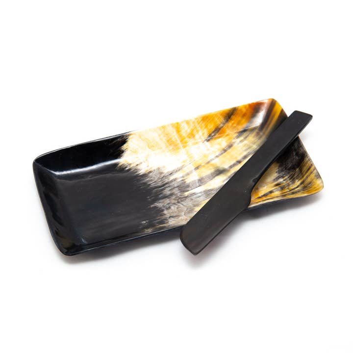 Vi Bella - Wholesale Butter Dish - Horn Butter Dish with Knife0