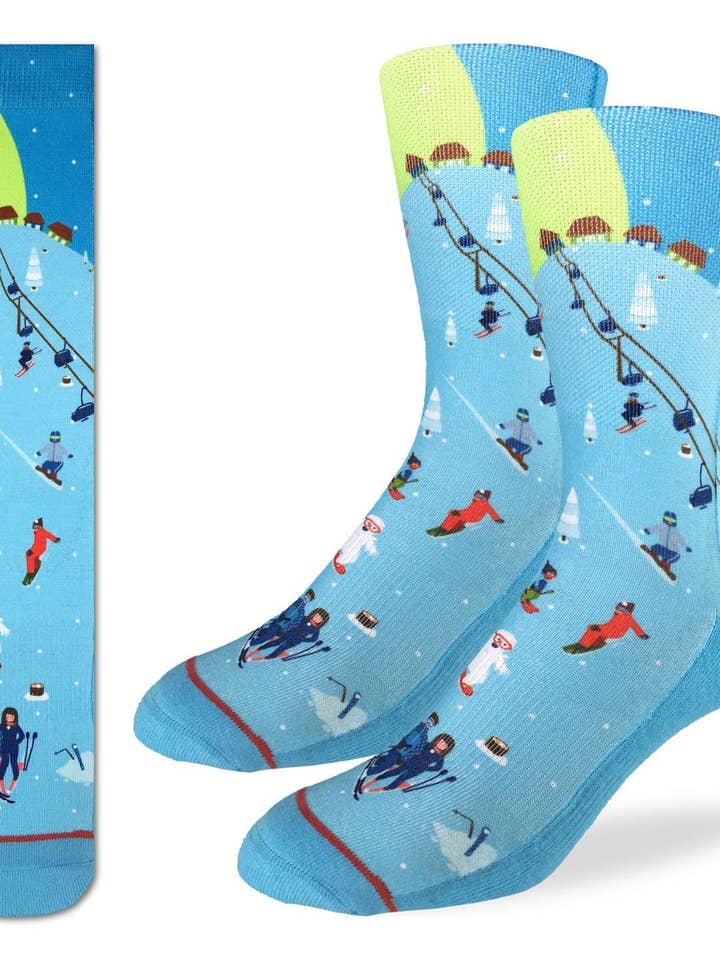 Chaussettes de ski pour homme à motif piste miniature pour la vente par Rue Saint-Patrick