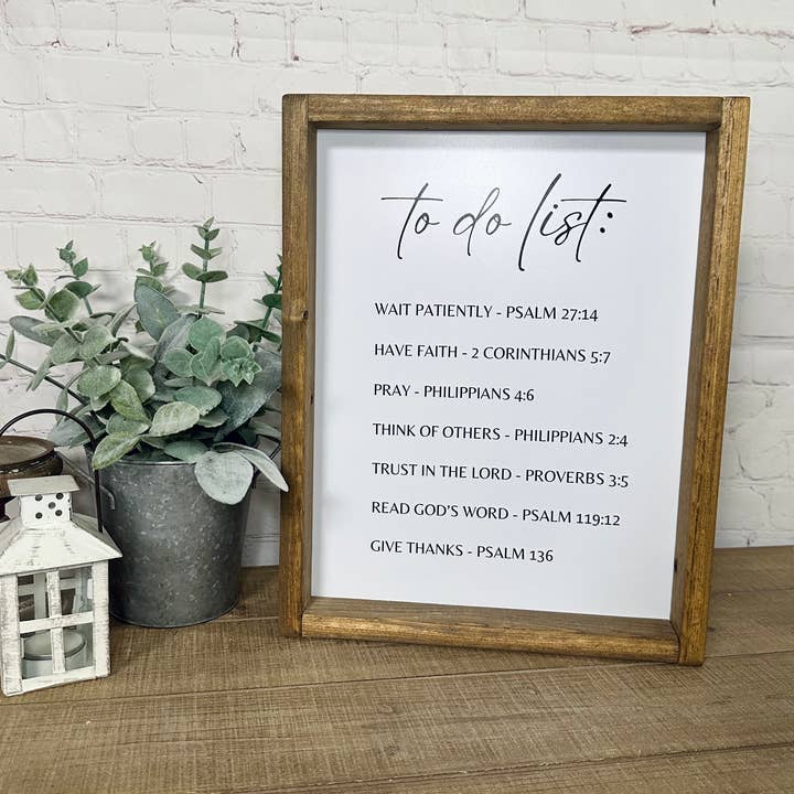 The BC Collection Wholesale - Wholesale Sign - To Do List Bible Verses Framed Print