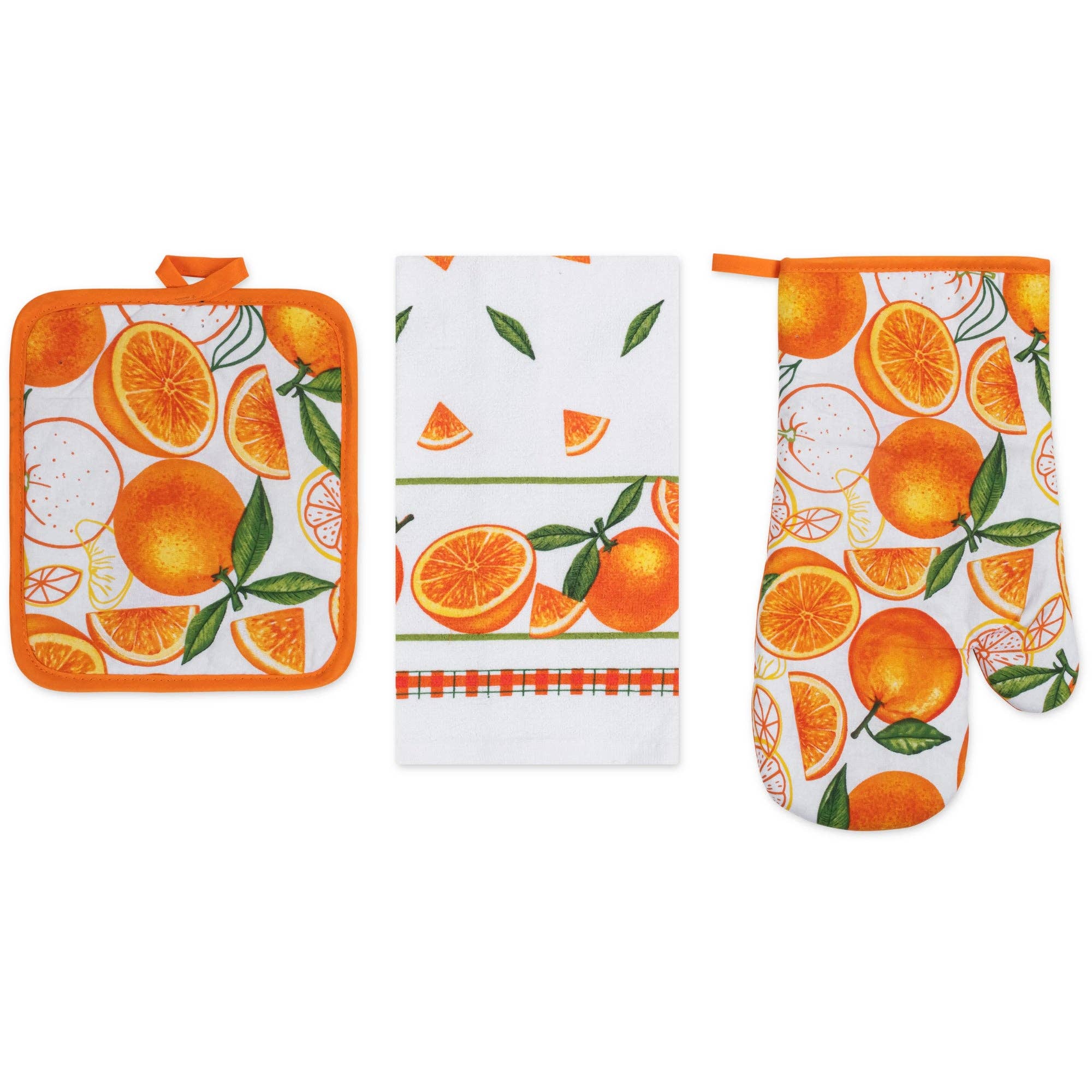 ShopBobbys - Wholesale Oven Mitt/Pot Holder - PREMIUS 3 Piece Printed Kitchen Linen Set, 1 Cotton Towel, 1 Pot Holder, 1 Oven Mitt5