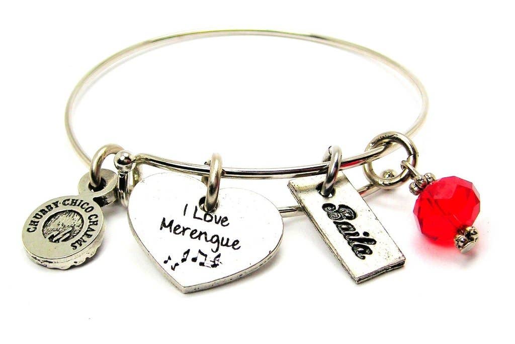 Chubby Chico Charms - Vente Bracelets à breloques/pendentifs - I love Merengue Bracelet jonc danse latine espagnole0
