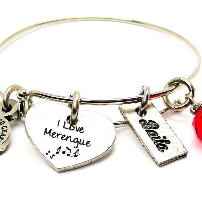 Chubby Chico Charms - Wholesale Charm/Dangle Bracelet - I love Merengue Bangle Bracelet Latin Spanish music dance