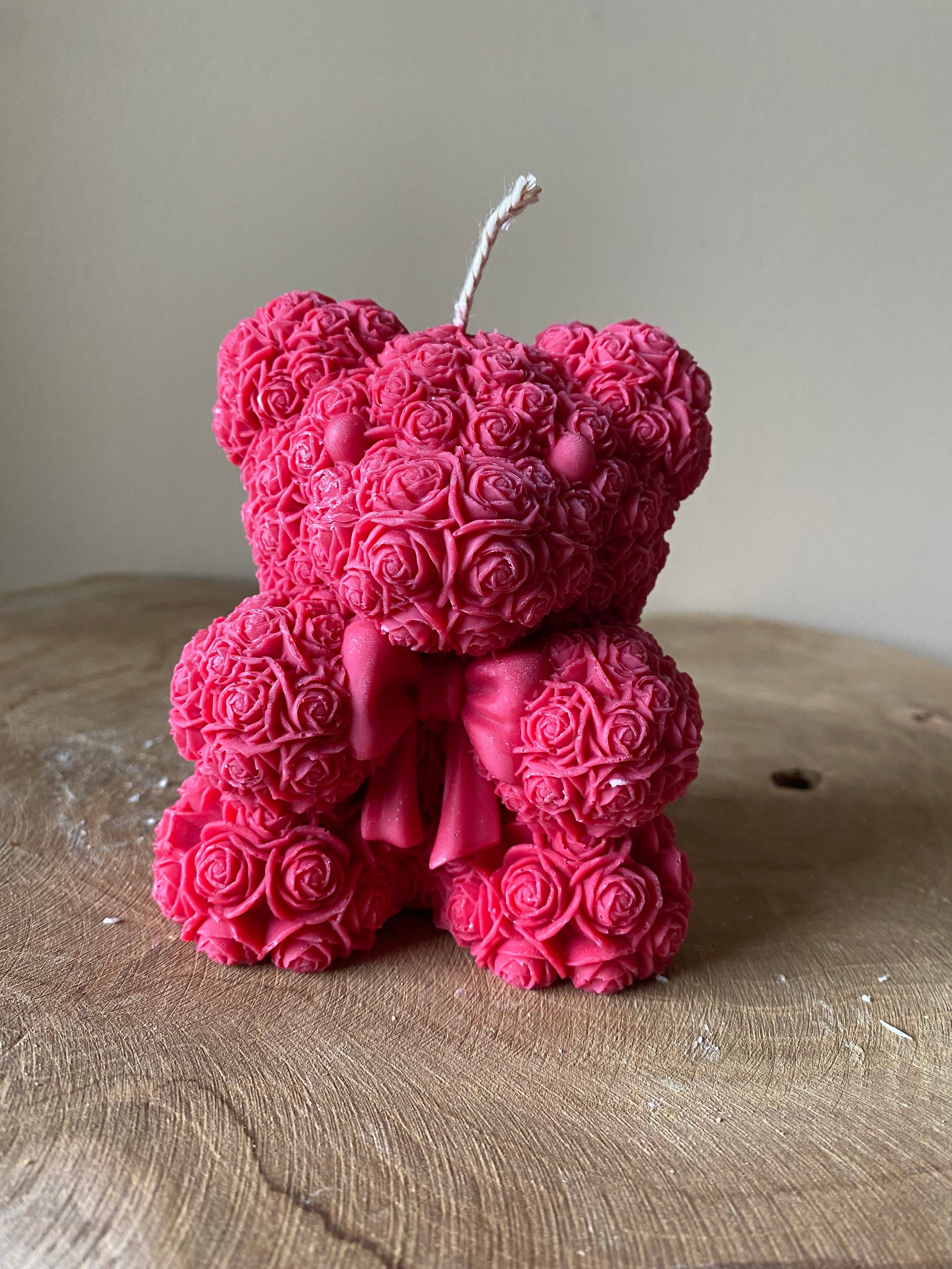 Pétale de cire - Wholesale Novelty Candle - Teddy bear floral bow candle3