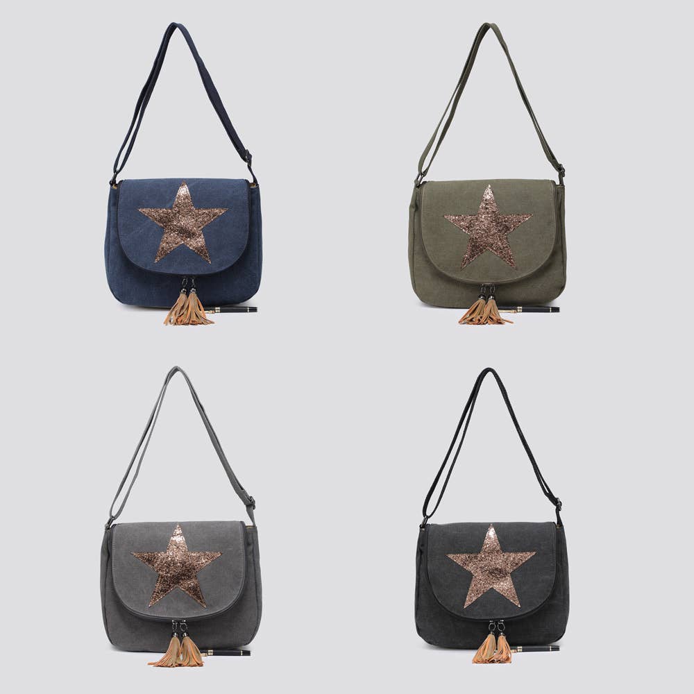 House of Milano - Vente Sac à bandoulière – femme - Sac Bandoulière Étoile en Toile 22544