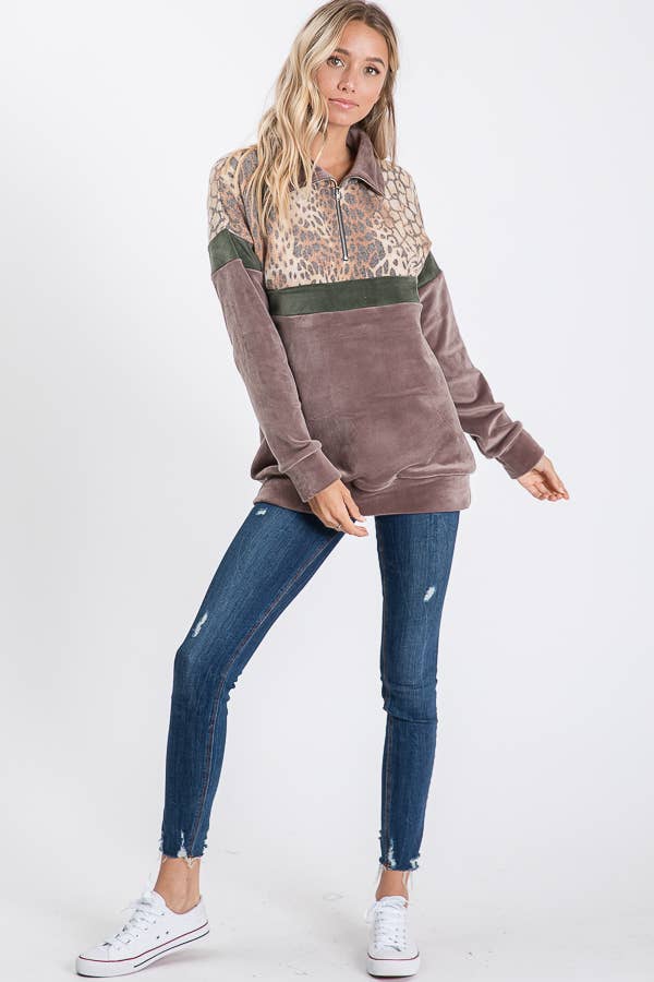 7th Ray - Wholesale Sweatshirt - Women's - Everyday Casual Half-Zip Activewear Sweatshirt T27338