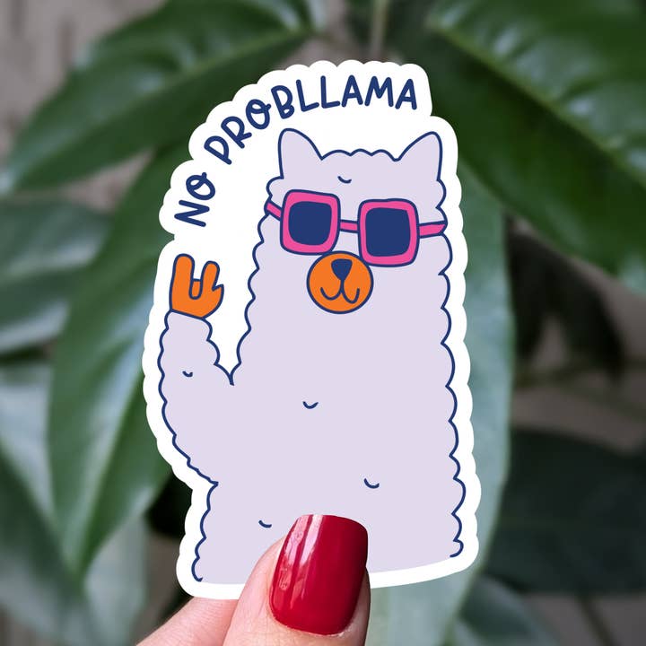 Moonlit Creations – wholesale Sticker – No Probllama Sticker, Funny Chill Vibes Vinyl Sticker0