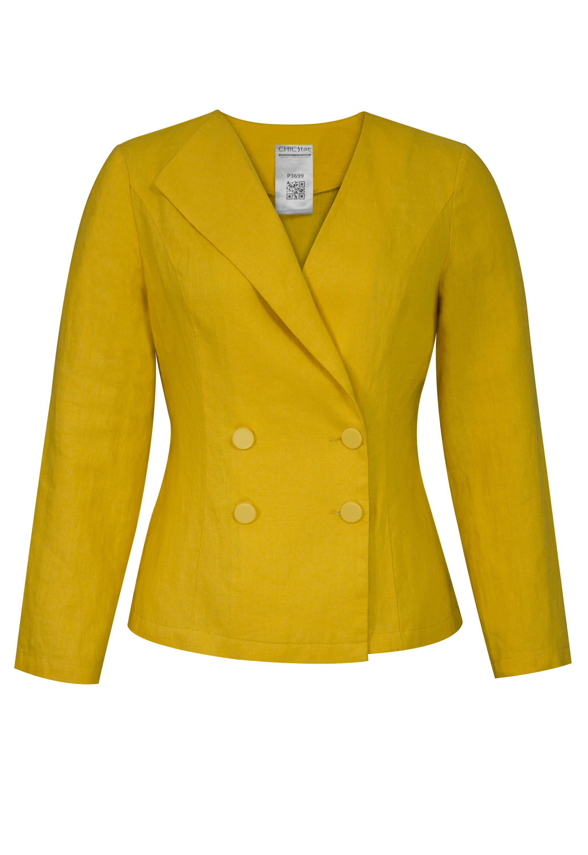 CHIC STAR – wholesale Blazer - Dam – Chic Star Plus Size Linne Asymmetrisk Kavaj I Grön 0421246