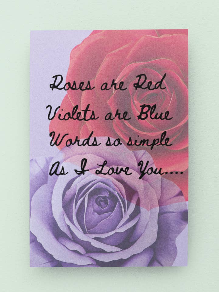 Carte de Saint-Valentin avec roses - 5 x 7 avec enveloppe pour la vente par Golly Gee Press